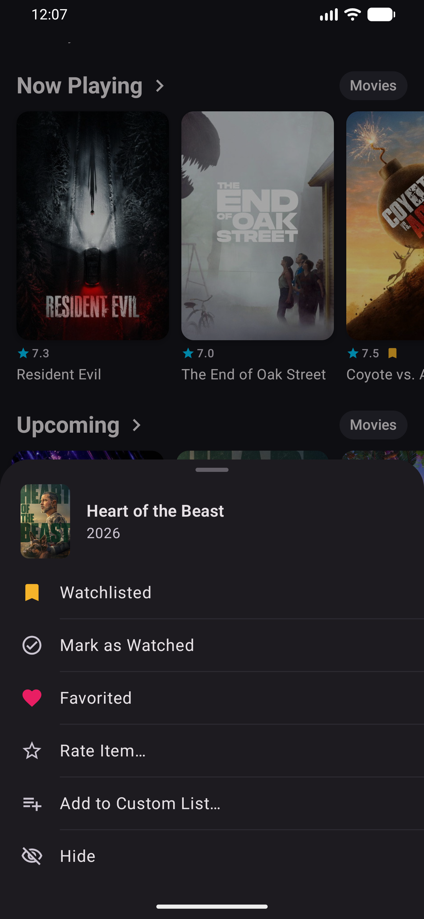 CineVibe Android App Interface